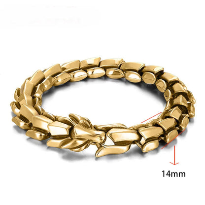 Bracelet Homme- DRAGON FLEX 14 mm ; Symbole de Force et d'Élégance