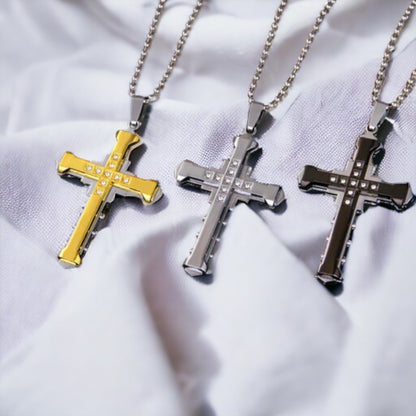 Collier homme-pendentif CHAÎNE CROIX BENDECIDO ™ ; Chaîne avec croix originale