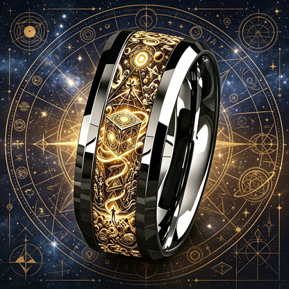 Bague pour homme | magie, runes et ciel étoilé « Anneau Céleste »