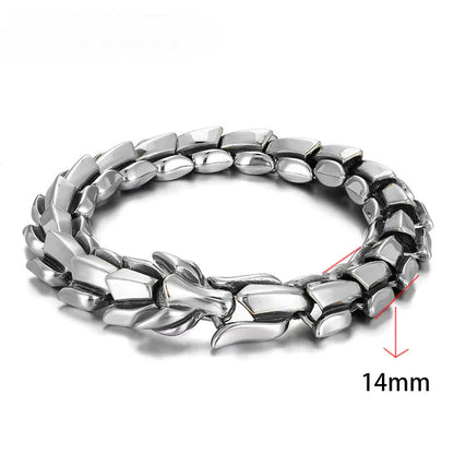 Bracelet Homme- DRAGON FLEX 14 mm ; Symbole de Force et d'Élégance
