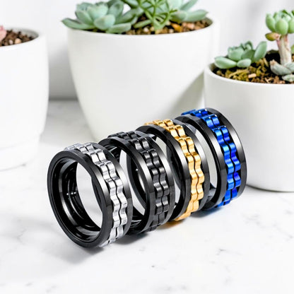 bague homme Apex Noire & Métal quatre variantes presentation