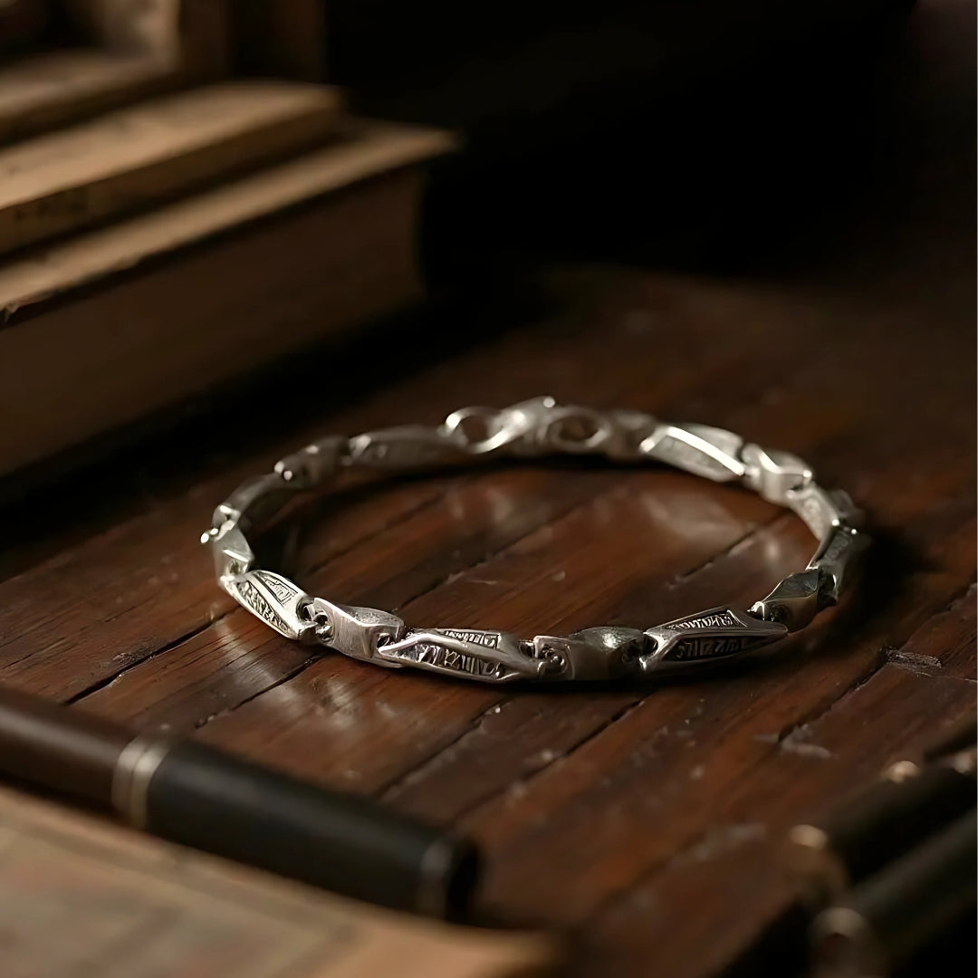 bracelet homme cuivre table vieux bois presentation