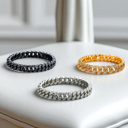 bracelet homme luxe tendance brillant argent noir doré coussin argent