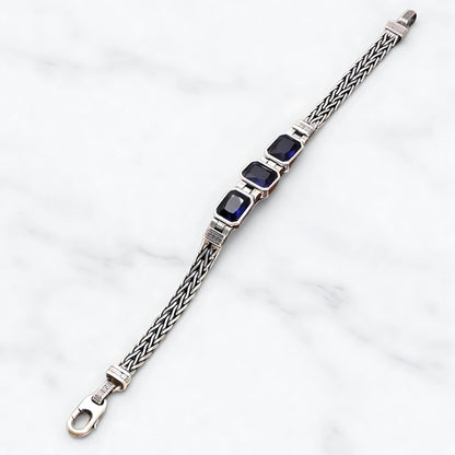 bracelet homme luxe tissé longueur presentation