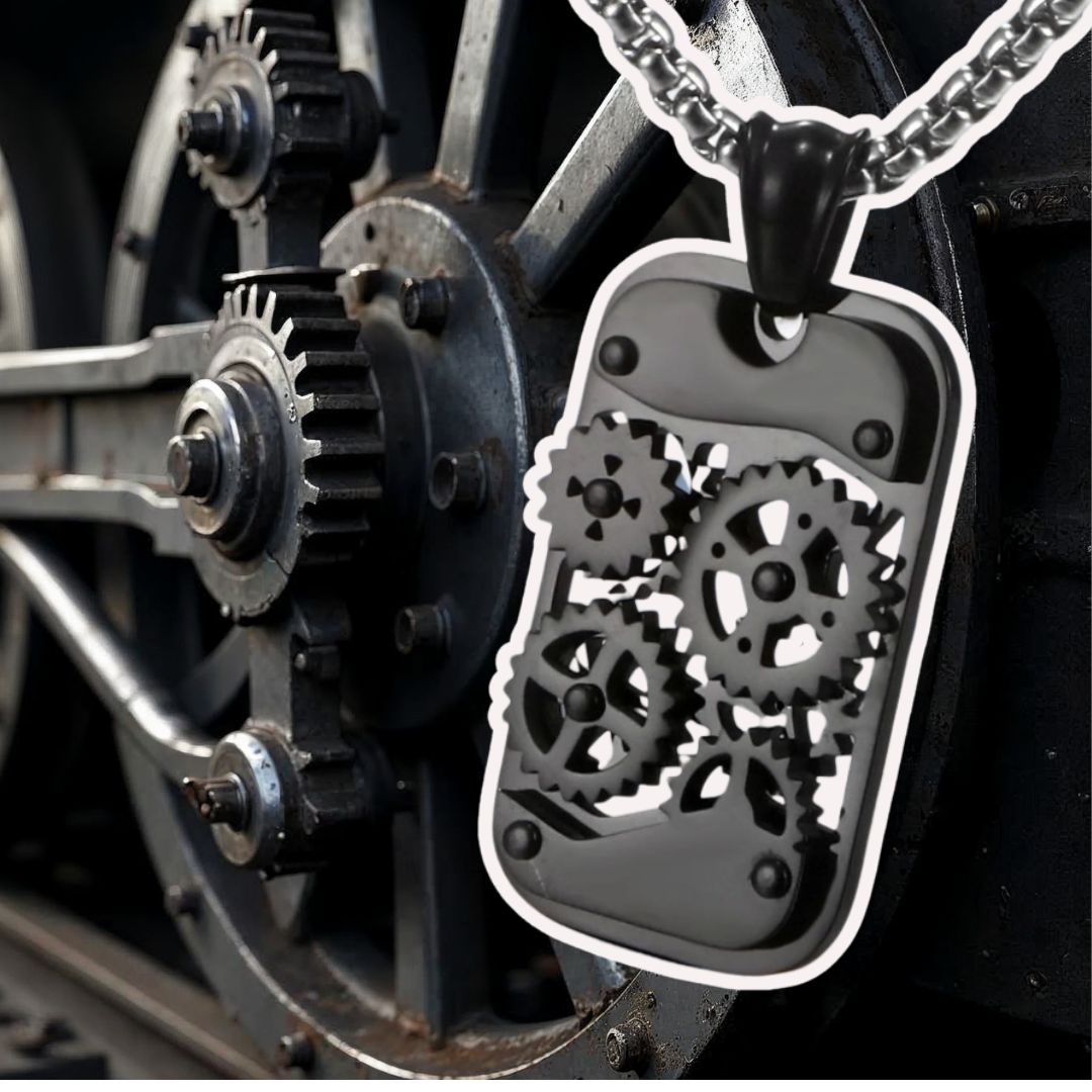 collier-homme-pendentif-engrenage-train-noir