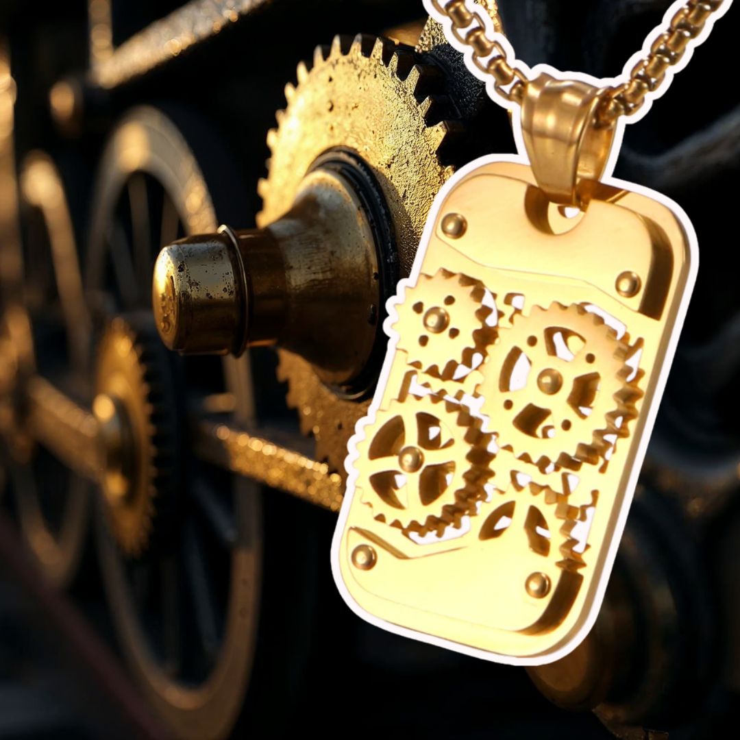 collier-homme-pendentif-engrenage-train-or