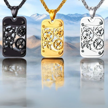 collier-homme-pendentif-engrenage-traingear-trio