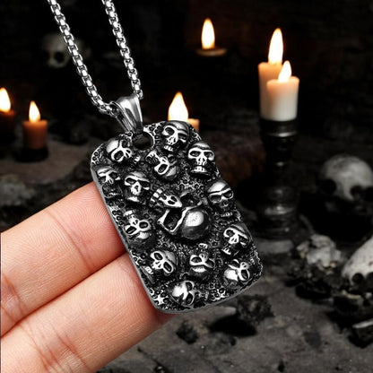 collier-homme-pendentif-militaire-tag-crane-tête-de-mort-silver-argent-acier-crypte-crânes-humains