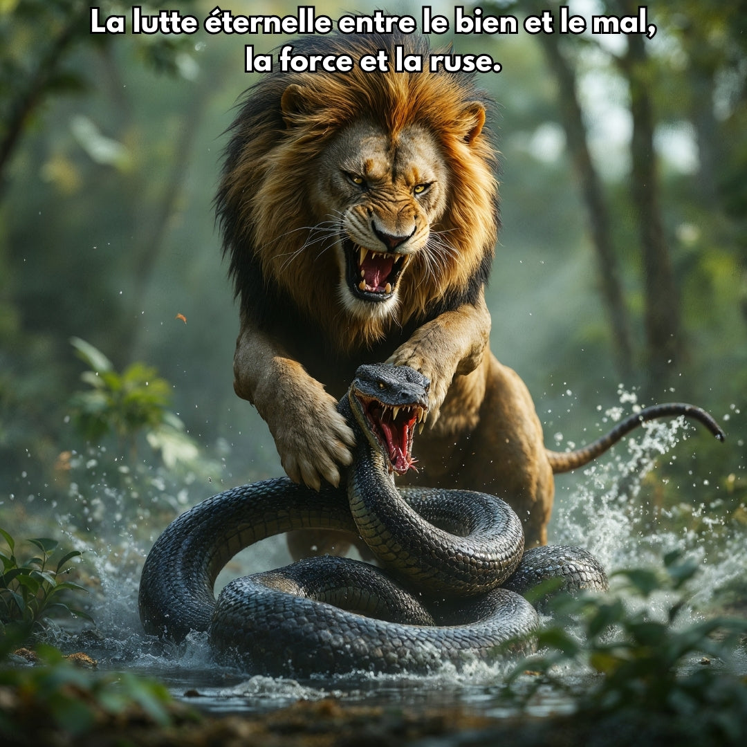 Lion-serpent-bataille-mal-et-le-bien-mmihommesmodernes.com-photo-IA