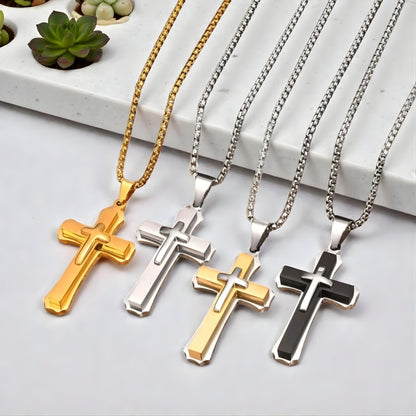 Collier homme, pendentif croix, CROIX SUR CROIX II™ | un symbole de foi et de protection