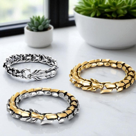 Bracelet Homme- DRAGON FLEX 14 mm ; Symbole de Force et d'Élégance