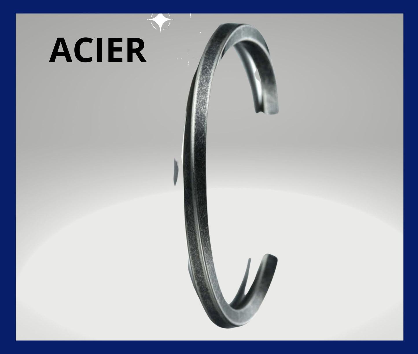 Bracelet homme TORSADÉ VORKY™ variante acier