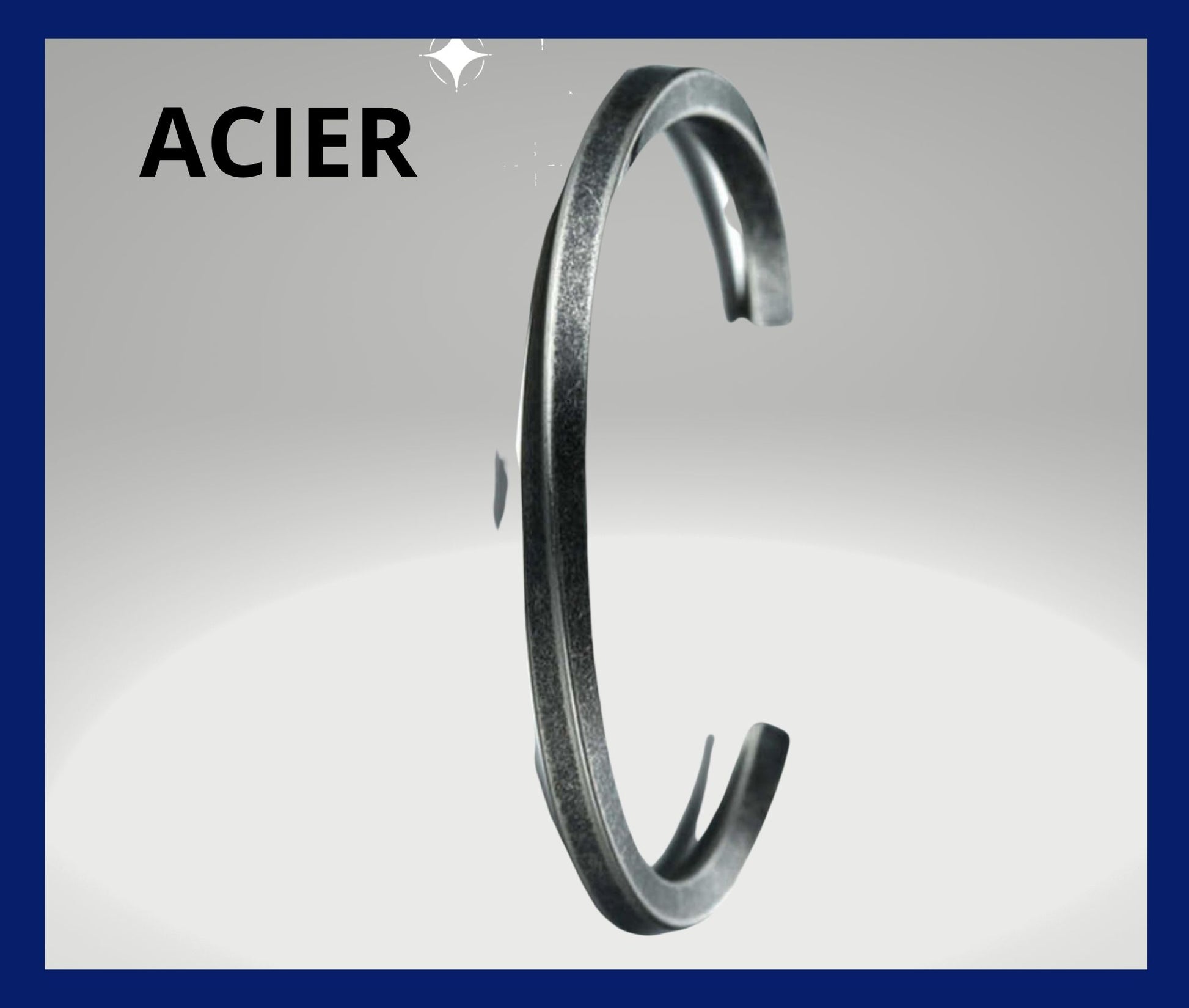Bracelet homme TORSADÉ VORKY™ variante acier