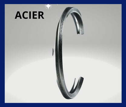 Bracelet homme TORSADÉ VORKY™ variante acier
