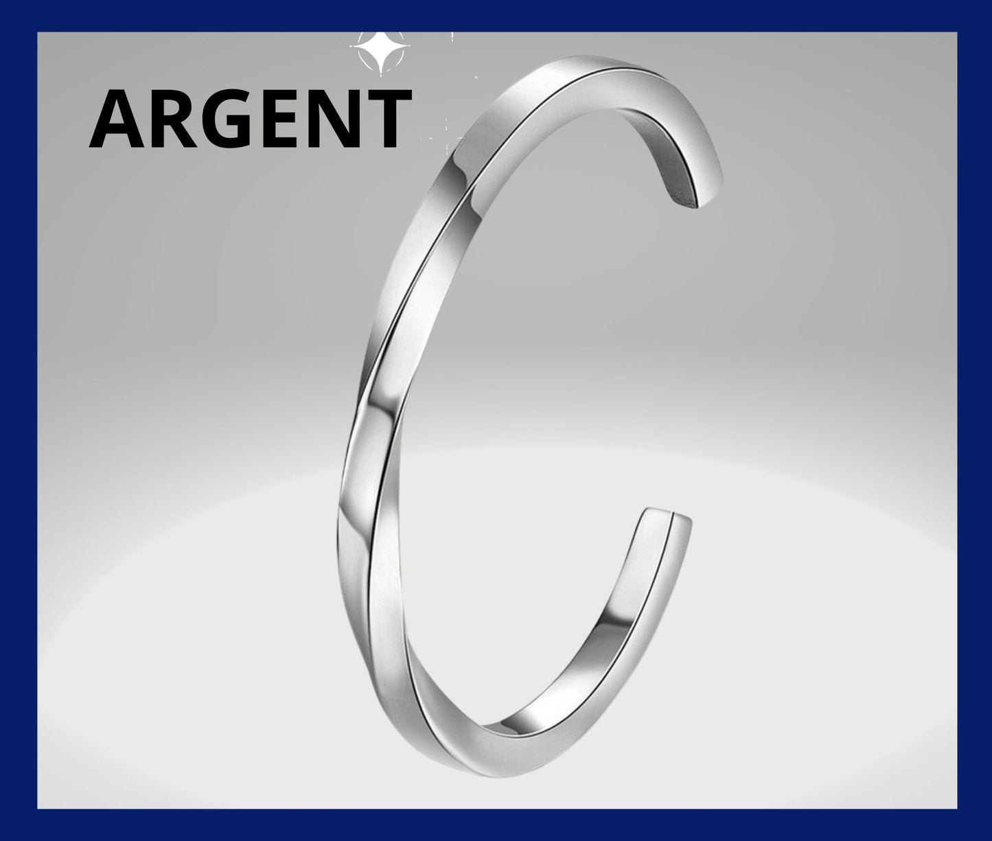 Bracelet homme TORSADÉ VORKY™ variante argent