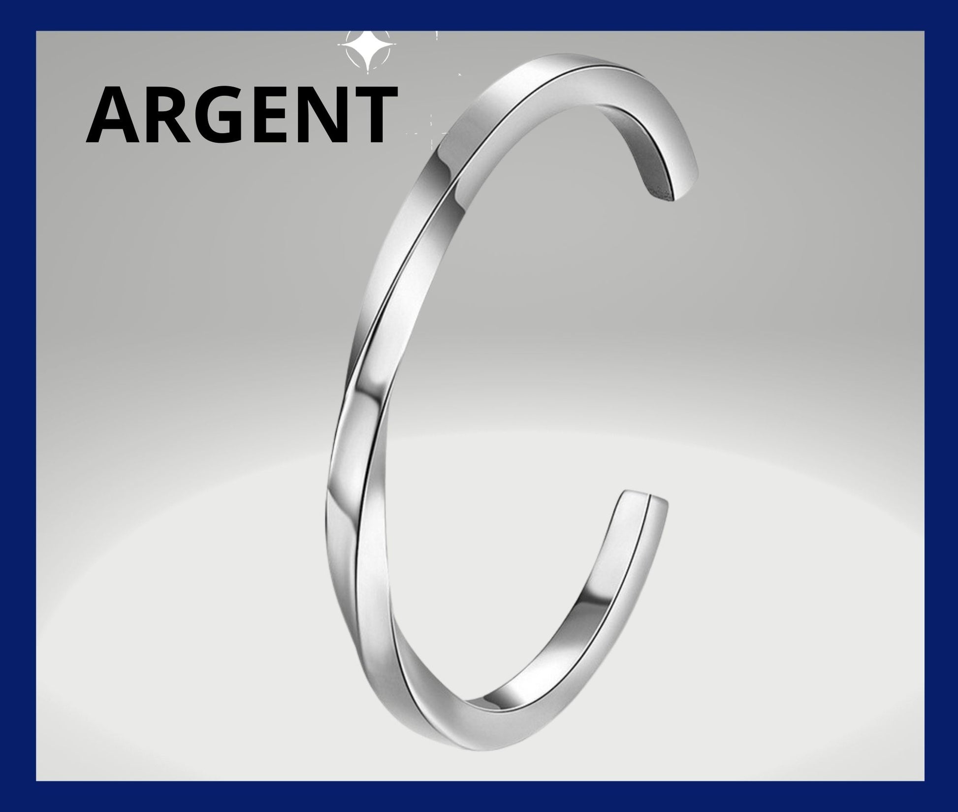 Bracelet homme TORSADÉ VORKY™ variante argent
