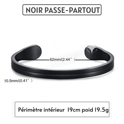 Bracelet homme le LUXURE™ noir caracteristiques